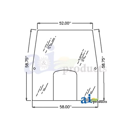 A & I Products Glass, Windshield - Tinted 68" x62" x10" A-R135976